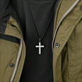 thumbnail image 2 of Metaljc Stainless Steel Cross Necklace for Men , Religion Fashion Jewelry Gifts, 24 In, 2 of 6