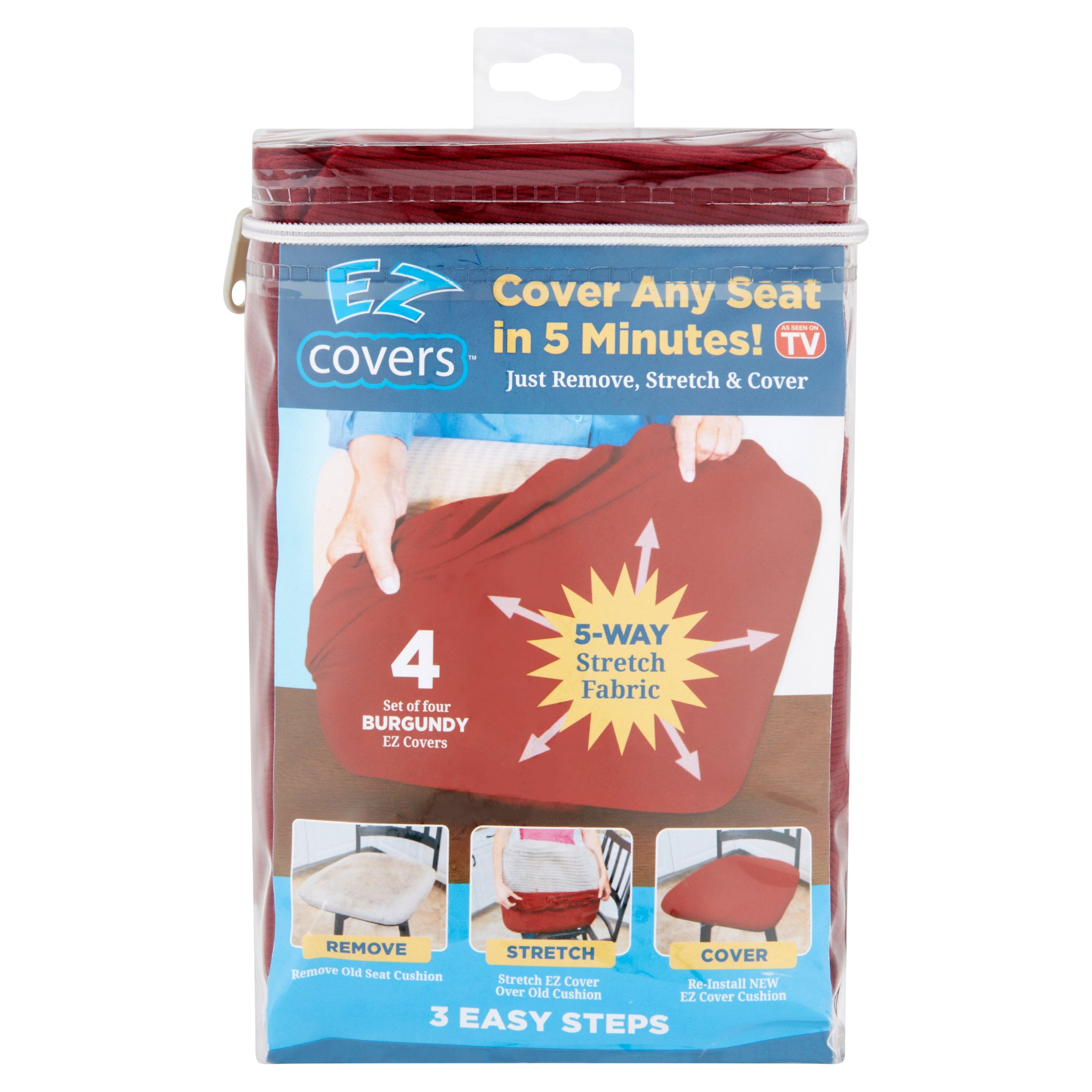 EZ Cover Burgundy Covers, 4 count