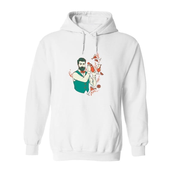 Vintage Bartender Hoodie Men -Image by Shutterstock, Male Small