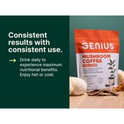 The Genius Brand Organic Mushroom Coffee + Collagen - Daily Energy Support - Healthy Immune Function - Arabica Coffee with Cordyceps, Reishi & Lions Mane Mushroom Blend - 10.6 oz (30 Servings)