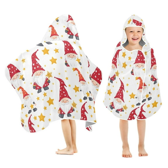 joogoo Christmas Gnomes Stars Kids Hooded Beach Towel Baby Bath Towel 23.5"x50"