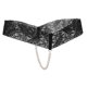 thumbnail image 1 of sexy mujer bragas sin entrepierna pura encaje tanga ropa interior perlas cadenas negro Sunnimix Ropa interior de encaje transparente para mujer, 1 of 8