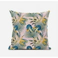 thumbnail image 2 of Amrita Sen Plant Illusion Suede Zippered Pillow with Insert in Blue Gray 16 x 16, 2 of 7