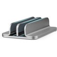 thumbnail image 1 of Matte Metal Vertical Laptop Stand Double Desk Laptop Stand Holder with Adjustable Dock Fits All Laptop Mobile Phones, 1 of 7