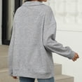 thumbnail image 4 of Diufon Cotton Sweaters for Women Solid Color Pullover Tops Lapel V Neck Long Sleeve Blouses, 4 of 5