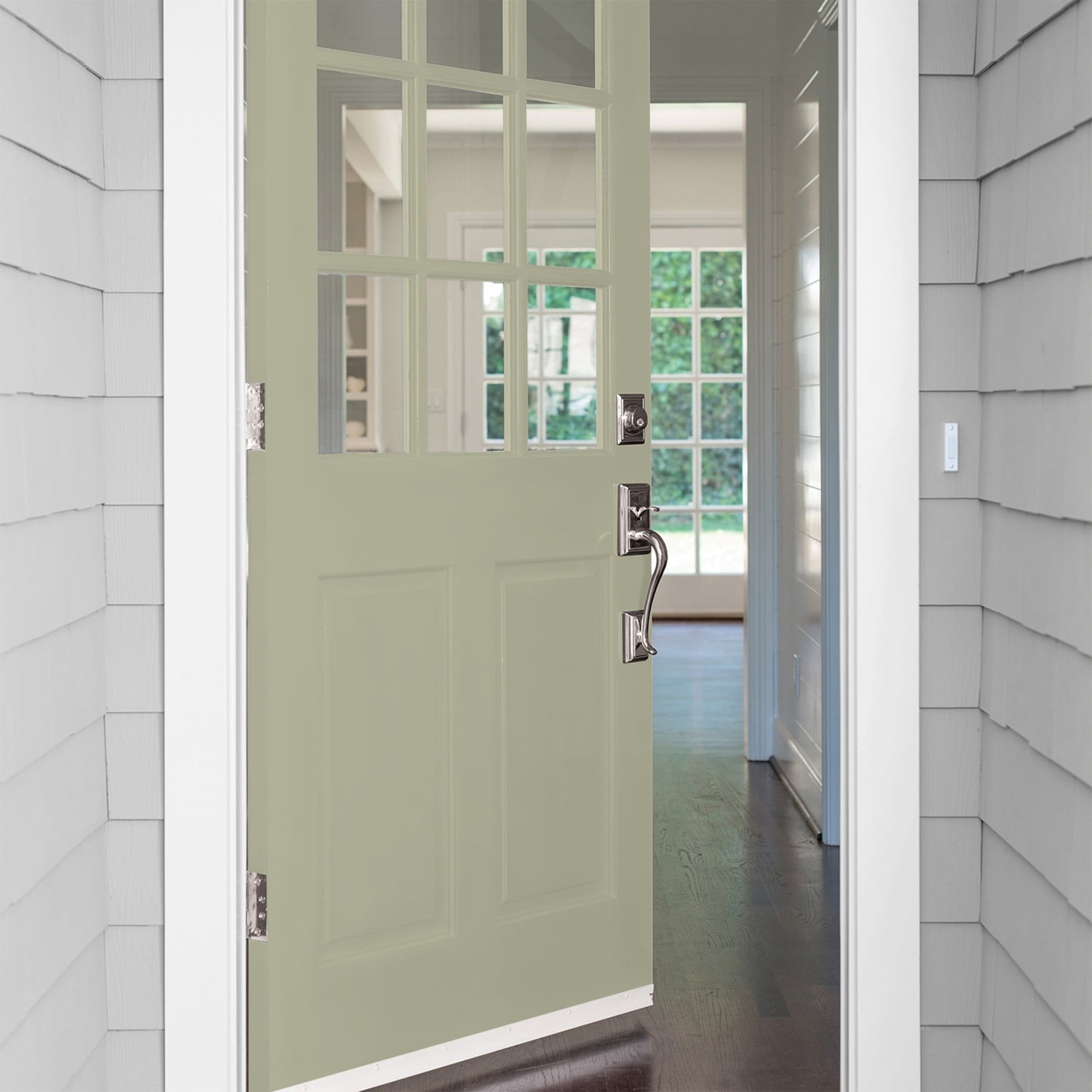 Glidden Fundamentals Photo Gray / Green, Semi-Gloss Exterior Paint, 1 Gallon