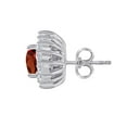 thumbnail image 6 of 0.3 Carat 6x4MM Oval Garnet and Diamond Earrings In 10k White Gold, 6 of 7
