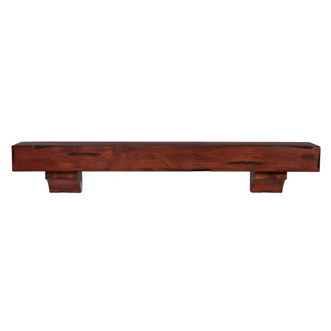 72" Modern Rustic Cherry Distressed Pine Wood Mantel Shelf