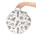 thumbnail image 2 of Botanical Round Floor Cushion with Handle, Monochrome Design of Branches Leaves and Various Herbs Drawn by Hand, Pillow for Living Room & Dorms, 18" Round, Dark Cocoa and White, by Ambesonne, 2 of 4