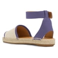 thumbnail image 4 of YDN Women Comfortable Open Toe Flats Sandals Strap Buckles Two Toned Wedge Low Heels Shoes Summer Daily Party Size 7 Purple, 4 of 4