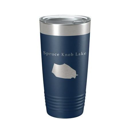 

Spruce Knob Lake Map Tumbler Travel Mug Insulated Laser Engraved Coffee Cup West Virginia 20 oz Navy Blue