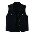 thumbnail image 2 of IMENGL Veste en Jean Décontractée Sans Manches à Col, Noir 2TG, Taille m-3TG, 2 of 9