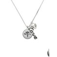 thumbnail image 2 of Delight Jewelry Silvertone Domed Black MNA - Love and Lock Charm Necklace, 18"+1", 2 of 4