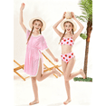 thumbnail image 3 of Lanbubble Girls 3 Piece Cover Up Swimsuit Set Hawaiian Bikini Bathing Suit with Pompom Tassel 7-12Y, 3 of 11