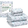 thumbnail image 6 of RUVANTI 100% Organic Cotton Sheets - Full Size bed sheet - 4 Piece Percale Weave Bedding, Crisp, Cooling & Breathable, Soft & Durable, 16" Deep Pocket - Cold Chrysanthemum, 6 of 7