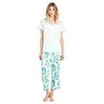 thumbnail image 1 of Casual Nights Women's Fancy Short Sleeve Floral Capri Pajama Set, 1 of 2