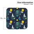 thumbnail image 2 of Pofeuu Space and Animals Print Coasters for Drinks, 4Pack PU Leather Coasters, Bar Drink Coasters for Tabletop Protection, Furniture from Damage-Square, 2 of 6