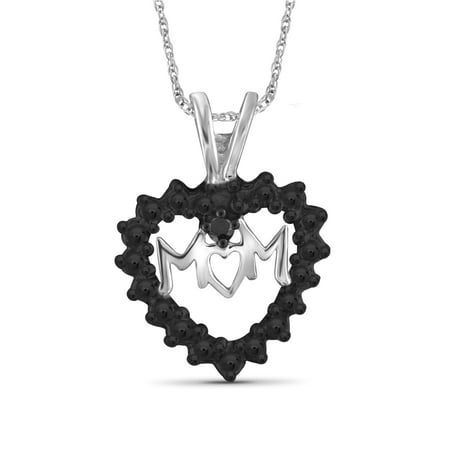 JewelersClub Black Diamond Accent Sterling Silver Mother Heart Pendant