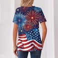 thumbnail image 4 of LWavelet Fourth of July Shirts for Women 3/4 Length Sleeve Tops Round Crew Casual Patriotic Fireworks USA Flag Tee Blue 2XL, 4 of 4
