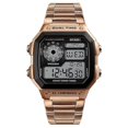 thumbnail image 1 of SKMEI Square Dial Business Men Watch Waterproof Dual Time EL Luminous Wristwatch -, 1 of 4