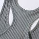 thumbnail image 5 of Ceisia Men's Vertical Striped Knitted Fitness Tank Top Slim Fit Muscle Racerback Sports Vest Gray M Gifts, 5 of 7