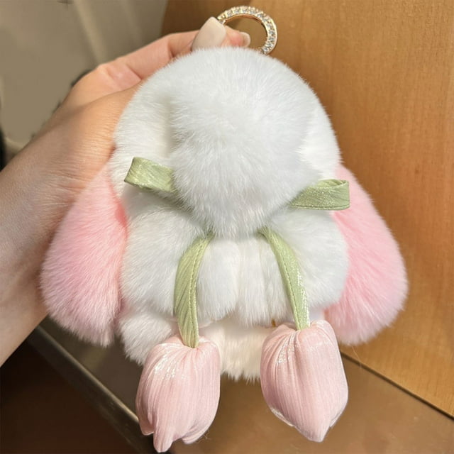 Cute Imitation Mink With Car Keychain Pendant Fashionable Doll School Bag Pendant Unique Suitable For All OccasionDifferent