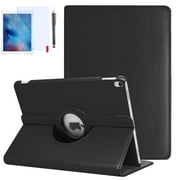iPad Air 2 Case 9.7" with Screen Protector and Stylus 360 Degree Rotating Stand Protective Hard-Cover Folding Case with Auto Wake/Sleep Feature