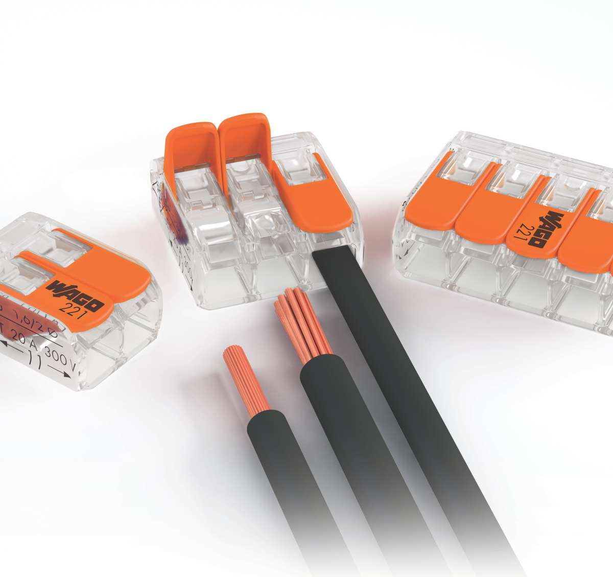 Buy Wago 221413 LEVERNUTS 3 Conductor Compact Connectors UL Listed 1224 Gauge Terminal Block