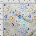 thumbnail image 3 of oneOone Polyester Spandex Medium Blue Fabric Kids Craft Projects Decor Fabric Printed By The Yard 56 Inch Wide, 3 of 4
