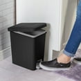 thumbnail image 4 of Sterilite 2.7 Gal Rectangular Step On Trash Bin Wastebasket, Black (8 Pack), 4 of 7