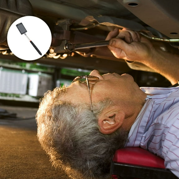 Masteelf Car Inspection LED Mechanics Mirror Telescoping Rotating Inspection Mirror