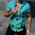 thumbnail image 2 of Men's Hawaiian Printed Button Short Sleeve Shirts Men's Casual Fashion Short Sleeve Shirts3XL, 2 of 4