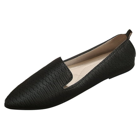 

PMUYBHF Female Women Sandals Size 8 Dressy Women Casual Shoes Fashionable New Pattern Simple and Solid Color Pointed Toe Flat Bottom Comfortable Fitting All Season Shoes Black 39