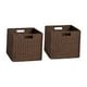 thumbnail image 4 of Cesta de almacenamiento tejida, cesta de almacenamiento plegable, cesta de almacenamiento decorativa tejida a mano, cesta de almacenamiento conveniente para artículos Marrón oscuro 2 piezas, 4 of 8