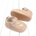thumbnail image 5 of Xfvqtps Baby Girls Walking Shoes Lace Embroidery Flower and Leaf Soft Non Slip PU Infant Prewalker Summer New Baby Everything Casual Breathable Cute Rubber Soles Baby Toddler Shoes Khaki, 5 of 6