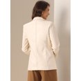 thumbnail image 3 of DARING DIVA Women's Faux Leather Jacket Lapel Collar PU Biker Moto Casual Oversized Blazer L Beige, 3 of 5