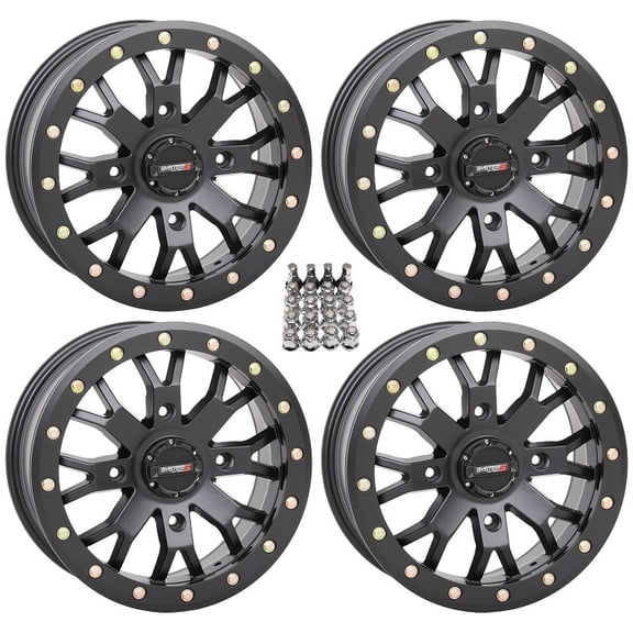 System 3 SB-4 Beadlock Black (6 1) ATV Wheels 15" Can-Am Commander Maverick Renegade Outlander Defender