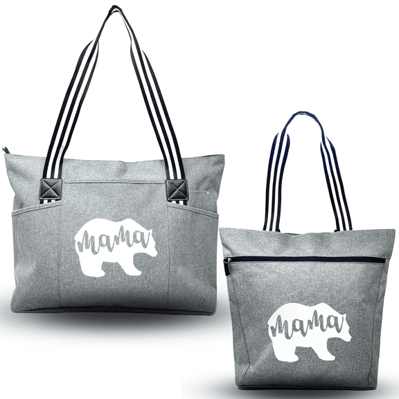 Mama Bear Tote Bag - Mommy Bag for Hospital - Mom Bags for Women, Maternity Bags for Expecting Mamas, Presents for Birthday, Christmas, Mother's Day, Gifts for Mom, Pregnancy Gift (Lexie)