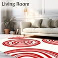 thumbnail image 2 of ODIKA 3'x5' Machine Washable Non-Slip Area Rug, Festive Peppermint Swirl Bath Holiday Cane Stripe Design High Traffic Rug, Red, 623388, 2 of 7
