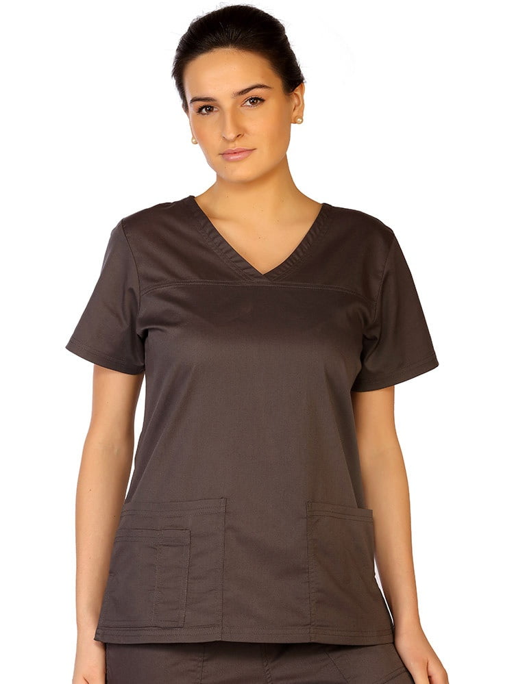 Download LifeThreads - Contego by LifeThreads Women's V-Neck Stretch Solid Scrub Top - Walmart.com ...