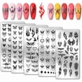 thumbnail image 1 of 5 placas para estampar uñas con diseño de mariposas, alas de ángel, llamas y corazones de fuego., 1 of 7