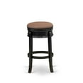 thumbnail image 5 of East West Furniture AMS030-112 Stunning Stool Counter Height- Backless Stool with Round Shape - Brown Roast PU leather Seat and 4 Real Wood Curved Legs - Counter Bar Stool in Black End, 5 of 5