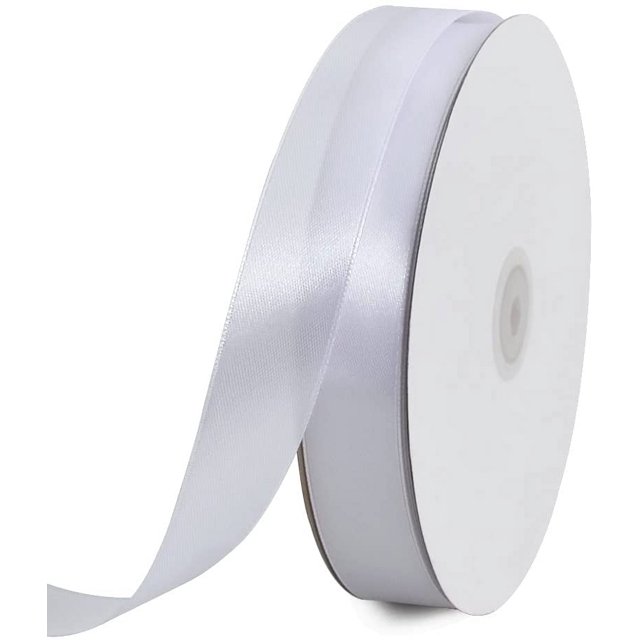 LAICAIW 1 Inch x 100yds White Satin Ribbon, Thin Solid Color Satin Ribbon for Gift Wrapping, Crafts, Hair Bows Making, Wedding Party Decoration, Sewing, Invitation Cards, Floral Bouquets, Christmas