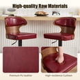 thumbnail image 6 of MOONMISS Swivel Bar Stools Set of 2, Wooden Kitchen Bar Chairs with Back, PU Leather Counter Height Barstools for Kitchen Island,Wine Red, 6 of 7