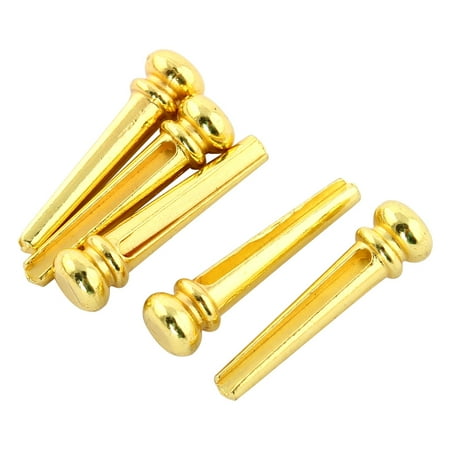 - 5pcs Metal Instrument Acoustic Replacement Parts Guitar Bridge Pins Gold Tone