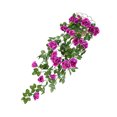 thumbnail image 4 of Guirnalda de rosas artificiales, simulación de flores, vid, decoración floral, colgante de pared, plástico, flor falsa, ratán, púrpura kenally HA8441-05B, 4 of 6