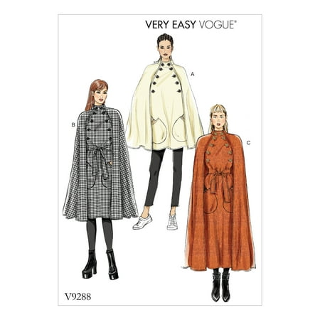 Vogue Patterns Sewing Pattern Misses' Cape with Stand Collar, Pockets, and