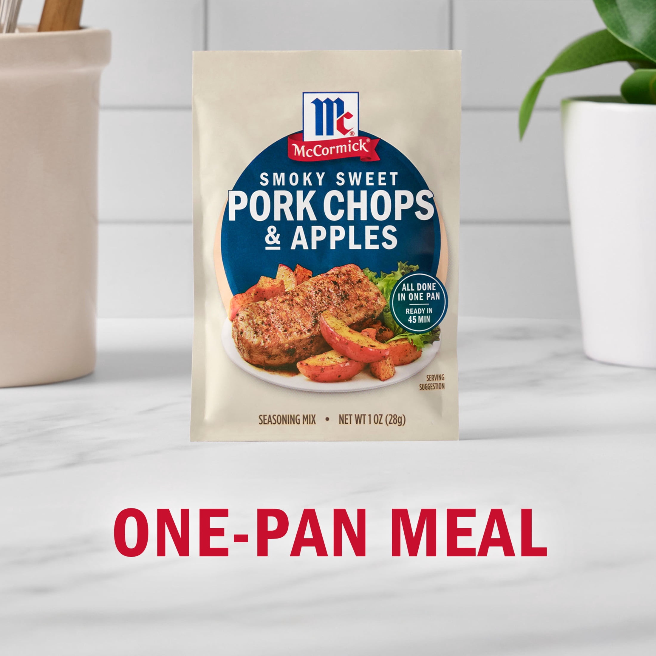 (12 pack) McCormick Smoky Sweet Pork Chops & Apples Seasoning Mix, 1.0 oz Packet