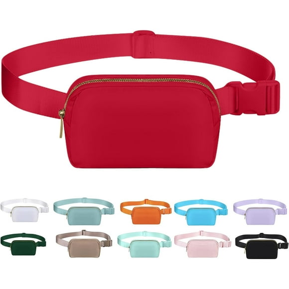 shiyou-Crossbody Bag for Women with Adjustable StrapBelt Bag for Woman Fanny Pack Lulu Dupes, Waterproof Cross Body Bag for Workout Hiking Running Travel (Red)