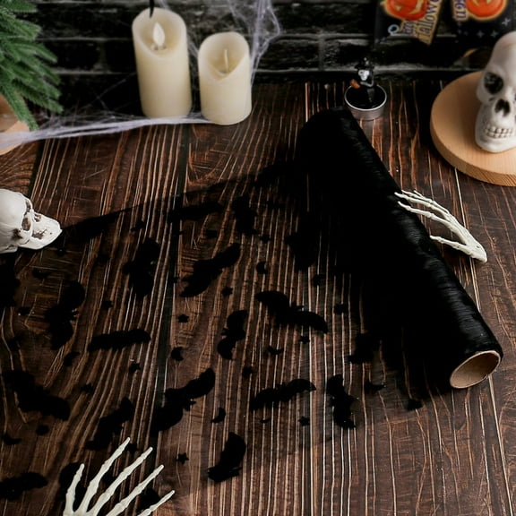 Halloween Bat Lace Placemats – Gothic Spider Web Mesh Tablecloth for Dining, Party Decor, Themed Centerpiece, Dinner Table Decorations, Masquerade & Home Halloween Decor